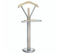 IDIMEX Valet de Chambre Fabio chevalet de Nuit Portant pour vêtements, Structure en métal laqué Couleur Aluminium et Finition en MDF Couleur chêne Sonoma