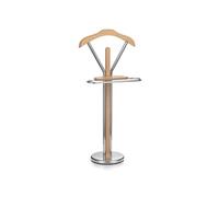 IDIMEX Valet de Chambre Gregor chevalet de Nuit Portant pour vêtements, Structure en métal chromé et Finition en MDF Couleur hêtre