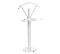 IDIMEX Valet de Chambre Matteo chevalet de Nuit Portant pour vêtements, Structure en métal et en Bois laqué Couleur Blanc