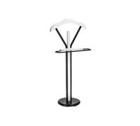 IDIMEX Valet de Chambre Matteo chevalet de Nuit Portant pour vêtements, Structure en métal et en Bois laqué Couleur Noir et Blanc