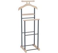 Valet de chambre MEDINA chevalet de nuit double portant pour vêtements, en MDF décor chêne sonoma et métal laqué noir Chêne Sonoma/Noir