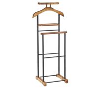IDIMEX Valet de Chambre Medina chevalet de Nuit Double Portant pour vêtements, en MDF Effet ieux Bois et métal laqué Noir
