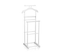 IDIMEX Valet de Chambre Medina chevalet de Nuit Double Portant pour vêtements, en MDF et métal laqué Blanc