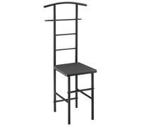 Valet de chambre porte vetements de nuit solide en metal MDF 107 cm noir gris