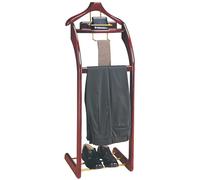 Valet De Chambre pour Homme, Portant A Vetement Bois, Cintre Contour, Plateau, Barre À Pantalons Et Barre À Cravates, pour Chambre À Coucher, Maison, Bureau