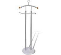 Valet de chambre sur pied nuit métal gris argenté G