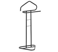 Valet de chambre valet de nuit CAMILO chevalet de nuit avec cintre pour veste et portant pour pantalons, en métal laqué noir