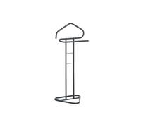 Valet de chambre valet de nuit CAMILO chevalet de nuit avec cintre pour veste et portant pour pantalons, en métal laqué gris