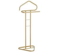 IDIMEX Valet de Chambre Valet de Nuit Camilo chevalet de Nuit avec Cintre pour Veste et Portant pour Pantalon et Autres vêtements, en métal laqué Or