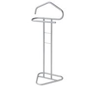 Valet de chambre valet de nuit CAMILO chevalet de nuit avec cintre pour veste et portant pour pantalons, en métal laqué gris clair