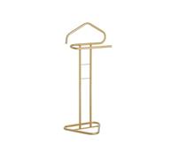 IDIMEX Valet de Chambre Valet de Nuit Camilo chevalet de Nuit avec Cintre pour Veste et Portant pour Pantalon et Autres vêtements, en métal laqué Or