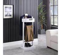 Valet de Chambre Valet de Nuit Porte-Costumes Valet de Nuit Support Veste AVCE Plateau et Tiroir Valet de Nuit Cintre pour Pantalon et Autres Vêtements Cintre Veste et Portant