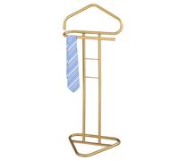 IDIMEX Valet de Chambre Valet de Nuit Camilo chevalet de Nuit avec Cintre pour Veste et Portant pour Pantalon et Autres vêtements, en métal laqué Or