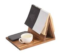 Valet de lecture rustique, support de lecture en bois, 21 x 27 x 19 cm, système de support d'affichage, accessoire de bureau en bois naturel, accessoire de lecture, présentoir de livre pour