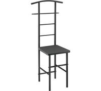Valet de nuit 107 x 45 x 45 cm Porte-manteau Valet silencieux avec cintre Porte-pantalons Tablette Structure métallique Gris foncé [en.casa]