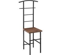 Valet de nuit 107 x 45 x 45 cm Porte-manteau Valet silencieux avec cintre Porte-pantalons Tablette Structure métallique Noix [en.casa]