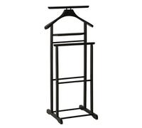 Valet de nuit en bois massif couleur noir, Dim : L47 x P36 x H102 cm --