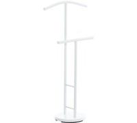 CLP Valet de Nuit Raymon en Métal Chromé - Porte-vêtements et Manteaux Pratique pour Usage Quotidien - Valet de Muet avec Porte-Pantalon et CINT, Couleur:Blanc