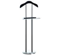 Valet de Nuit, Valet de Nuit Rodrigo, Valet de Nuit en Métal et Bois, Valet Chambre en Bois, Garde-Robe en Bois, Porte Manteau, Garde Robe de Couloir, Hauteur 109 cm:, Couleur:Noir