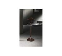 Valet de Nuit Wengé en Hêtre massif avec plateau porte objets sur socle circulaire, 45 x 32 x 110 cm --