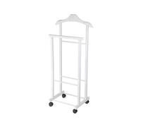 Valet double à roulettes pour vêtements Hector blanc