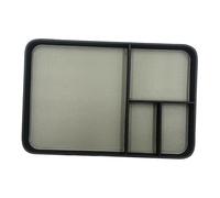 Valet Tray Box Attrape-Tout en Cuir PU Stockage Organisé pour Clés et Montres Boîte à Compartiments Multiples pour Gadgets Étui de Nuit Élégant et Dur, Gris-Noir