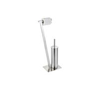 - Valet WC design métal Lirio - L. 15 x H. 68 cm - Argent - Lirio