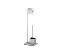 Wenko Combiné WC 2 en 1 Brosse et Dérouleur Papier – Granit, Acier inox, Polyrésine, 23x73,5x19,5 cm