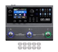 Valeton Processeur de guitare multi-effets GP-180 avec modélisation HD, plus de 200 effets, batterie intégrée, support IR et NAM, boucleur, boîte à tambour, interface audio USB