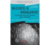 Valeur(s) et management Des méthodes pour plus de Valeur(s) dans le management - Hugues Poissonnier - Ems Management Et Societes - broché - Etude