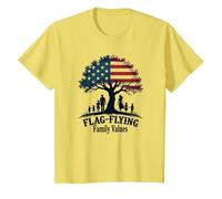 Valeurs familiales de vol de Drapeau T-Shirt, Enfant, Citron, 3 Ans