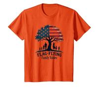 Valeurs familiales de vol de Drapeau T-Shirt, Enfant, Orange, 3 Ans
