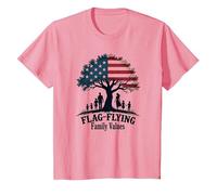 Valeurs familiales de vol de Drapeau T-Shirt, Enfant, Rose, 4 Ans