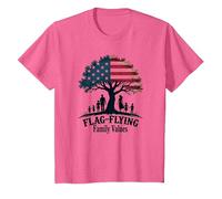 Valeurs familiales de vol de Drapeau T-Shirt, Enfant, Rose Chiné, 3 Ans