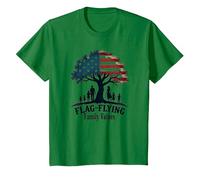 Valeurs familiales de vol de Drapeau T-Shirt, Enfant, Vert Kelly, 3 Ans