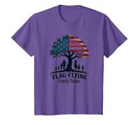 Valeurs familiales de vol de Drapeau T-Shirt, Enfant, Violet Chiné, 3 Ans