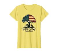 Valeurs familiales de vol de Drapeau T-Shirt, Femme, Citron, XL
