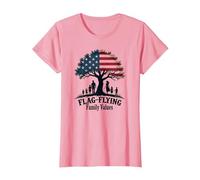Valeurs familiales de vol de Drapeau T-Shirt, Femme, Rose, XXL
