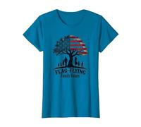 Valeurs familiales de vol de Drapeau T-Shirt, Femme, Saphir, M