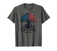 Valeurs familiales de vol de Drapeau T-Shirt, Homme, Asphalte, M