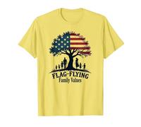 Valeurs familiales de vol de Drapeau T-Shirt, Homme, Citron, 3XL
