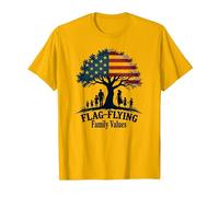 Valeurs familiales de vol de Drapeau T-Shirt, Homme, Doré Vif, 3XL