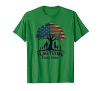 Valeurs familiales de vol de Drapeau T-Shirt, Homme, Vert Kelly, L