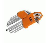 VALEX Kit Clés Mâle Hexagonales Griffe À Pivots 9 Pièces Cromé