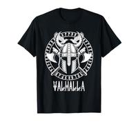Valhalla Mythologie Nordique Odin's Ravens Viking Axes Casque T-Shirt