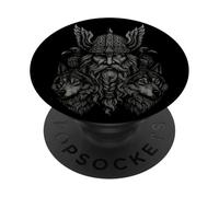 Valhalla Odin Corbeau Loup mythes Nordiques Viking PopSockets PopGrip Adhésif