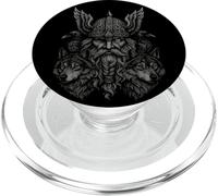 Valhalla Odin Corbeau Loup mythes Nordiques Viking PopSockets PopGrip pour MagSafe