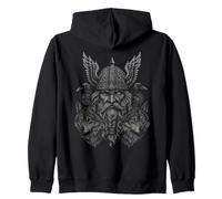Valhalla Odin Corbeau Loup mythes Nordiques Viking Sweat à Capuche