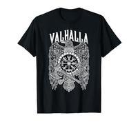 Valhalla Viking Warrior Raven Hache Marteau Mythologie Nordique T-Shirt Graphique avec Valeur