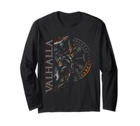 Valhalla Wolf Boussole Viking avec Runes d'Odin Manche Longue
